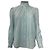 Blusa de gola com babados em algodão azul com bolinhas suíças Marc Jacobs Azul claro