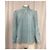 Blusa de gola com babados em algodão azul com bolinhas suíças Marc Jacobs Azul claro - vista 7