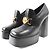 Zapatos de tacón plataforma de cuero metálico Medusa de Versace