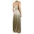 Jonathan Simkhai Vestido maxi plisado brillante neutro - talla UK 12 - vista 2