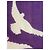 Foulard Yves Saint Laurent in cotone bianco e viola con colombe Porpora - vista 11