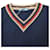 Autre Marque Baumwoll-V-Ausschnitt-Pullover L marineblau - Ansicht 4