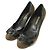 Autre Marque PELLICO Wildleder-Absatzpumps Braun/Schwarz