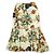 Autre Marque Falda peplum de algodón y lino con estampado botánico S Beige
