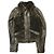Ralph Lauren RRL Lammfell- und Lederjacke Dunkelbraun