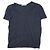 Camiseta de rayón con cuello en U y bolsillo T by ALEXANDER WANG Azul marino