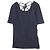 Autre Marque Camiseta de algodón orgánico R JUBILEE con lazada en la espalda Azul marino