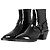 The Kooples Botas Western de couro envernizado preto
