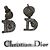 Orecchini Christian Dior Logo D Argento e Cristallo Silver hardware