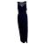 Vera Wang Vestido de noche de chiffon marino con cuello ilusión Azul marino