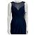 Vera Wang Vestido de noche de chiffon marino con cuello ilusión Azul marino - vista 2