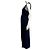 Vera Wang Vestido de noche de chiffon marino con cuello ilusión Azul marino - vista 3