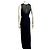 Vera Wang Vestido de noche de chiffon marino con cuello ilusión Azul marino - vista 4