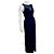 Vera Wang Vestido de noche de chiffon marino con cuello ilusión Azul marino - vista 5