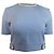 Top cropped de malha stretch com babados Miu Miu em poliéster azul claro