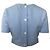 Top cropped de malha stretch com babados Miu Miu em poliéster azul claro - vista 3