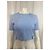 Top cropped de malha stretch com babados Miu Miu em poliéster azul claro - vista 7