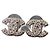 Chanel CC A12V Logo Classico Senza Tempo Scatola per Orecchini in Cristallo SHW CocoMark Argento