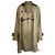 Abrigo trench de algodón marrón Sacai con inserto de vestido Castaño
