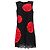 Vestido mini de algodón negro y rojo con detalles de encaje de lunares de Dolce & Gabbana