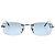 Christian Dior Silberblaue getönte randlose Sonnenbrille Dragon 58ENH - Ansicht 2