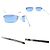 Christian Dior Silberblaue getönte randlose Sonnenbrille Dragon 58ENH - Ansicht 5