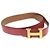 Hermès Cinturón de cuero HERMES Constance 31,5"" oro rojo Auth yk16343 Roja Dorado