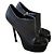 Stivali Yves Saint Laurent Tribute in Pelle Blu Scuro e Vernice Nera Nero