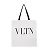 Borsa Tote VLTN Shopper di Valentino Garavani Nero Bianco