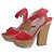 Zapatos de tacón Miu Miu de gamuza roja con plataforma y correas