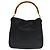Borsa a mano in pelle GUCCI Bamboo 2 vie nera oro 001 3754 1638 Auth ti2587 - vista 2