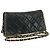 Borsa a spalla con catena CHANEL in pelle nera CC Auth 106420 Nero