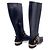Versace Botas de montar de cuero negro con hebillas de metal dorado talla 36 - vista 2