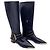 Versace Botas de montar de cuero negro con hebillas de metal dorado talla 36 - vista 3