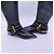 Versace Botas de montar de cuero negro con hebillas de metal dorado talla 36 - vista 5