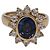 Autre Marque Anello Rosetta in Oro Giallo Zaffiro e Diamante Blu D'oro