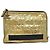 CHANEL Clutch Tasche aus Leder Gold CC Auth 107504 Golden