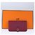 Hermès HERMES Cartera Dogon GM Cuero Rojo Plata Auth kk428 Roja - vista 23