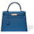 Hermès HERMES Kelly 28 Bag in Blue Leather - 102373  ref.1945890