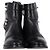 Timeless Stivaletti Logo CC Chanel in Pelle Nera Nero