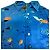 Camicia a colletto convertibile stampata Loewe in seta blu - vista 3