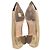 Timeless Pumps Punta CC Chanel in Pelle Dorata D'oro - vista 3