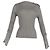 Roland Mouret Rippenstrick Langarmoberteil aus grauem Polyester