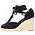 Reformation Camille Wedge con lacci in suede nero