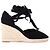 Reformation Camille Wedge con lacci in suede nero - vista 6