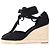 Reformation Camille Wedge con lacci in suede nero - vista 7