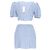 Reformation Set Top e Mini Gonna Ethel Two Piece in Lino Blu Chiaro - vista 11