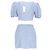 Reformation Set Top e Mini Gonna Ethel Two Piece in Lino Blu Chiaro - vista 3