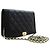 CHANEL Boy Portafoglio con Catena in Pelle di Vitello Grana Nera Nero