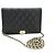 CHANEL Boy Portafoglio con Catena in Pelle di Vitello Grana Nera Nero - vista 2